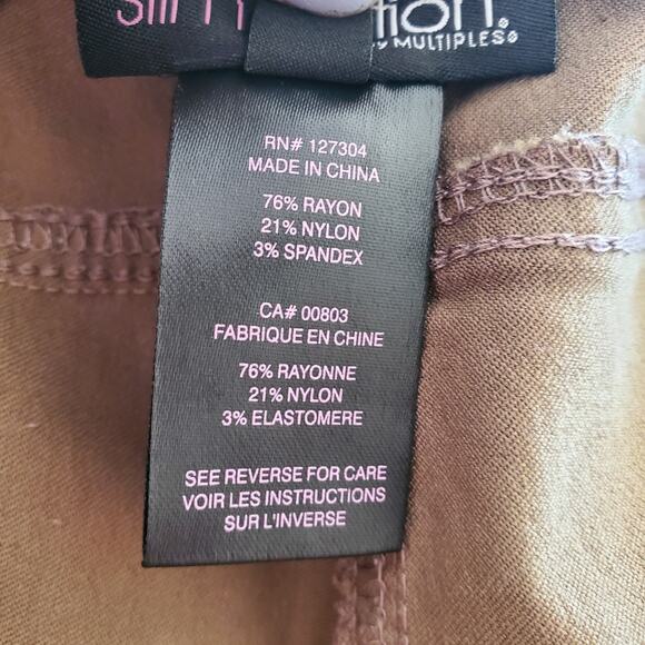 Slim-Sation By Multiples Straight Leg Leopard Print Pants Size 12 - Picture 7 of 8